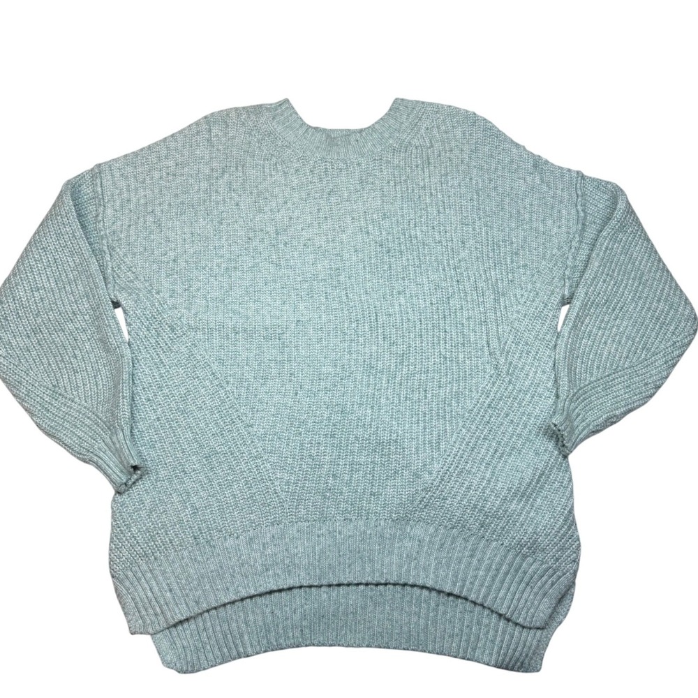 American Eagle Light Blue Marled Knit Sweater Pullover Small Chunky Knit Pastel‎